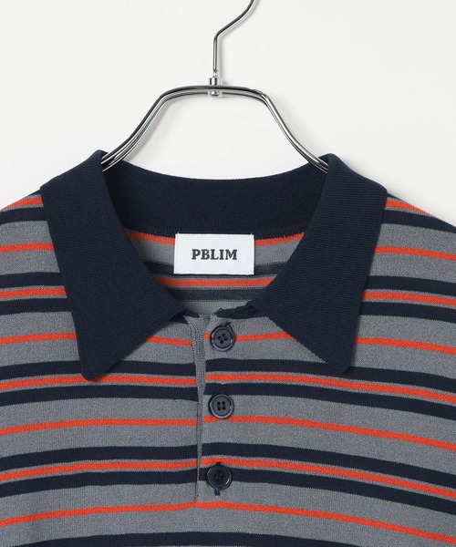 PBLIM(ページボーイリム)の「《UNISEX/接触冷感》シアボーダーポロ 配色デザイン / ポロ襟 / マルチボーダー(ポロシャツ・レディース・ホワイト系/ネイビー系/グレー系・FREE)」の17枚目の写真