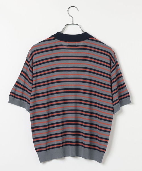 PBLIM(ページボーイリム)の「《UNISEX/接触冷感》シアボーダーポロ 配色デザイン / ポロ襟 / マルチボーダー(ポロシャツ・レディース・ホワイト系/ネイビー系/グレー系・FREE)」の21枚目の写真