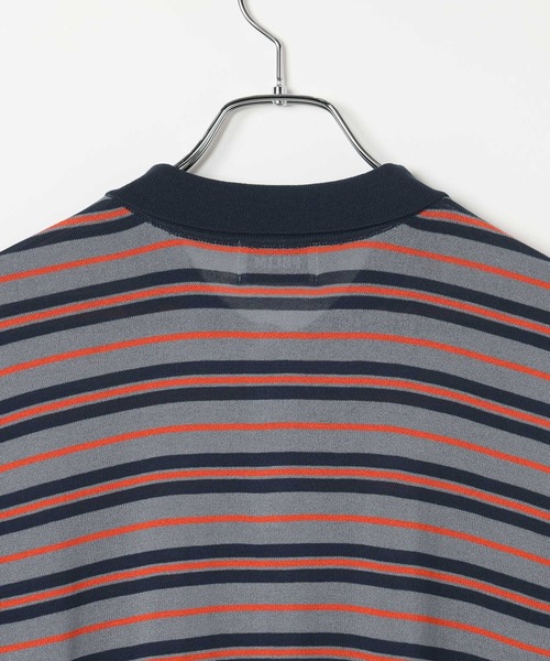 PBLIM(ページボーイリム)の「《UNISEX/接触冷感》シアボーダーポロ 配色デザイン / ポロ襟 / マルチボーダー(ポロシャツ・レディース・ホワイト系/ネイビー系/グレー系・FREE)」の22枚目の写真