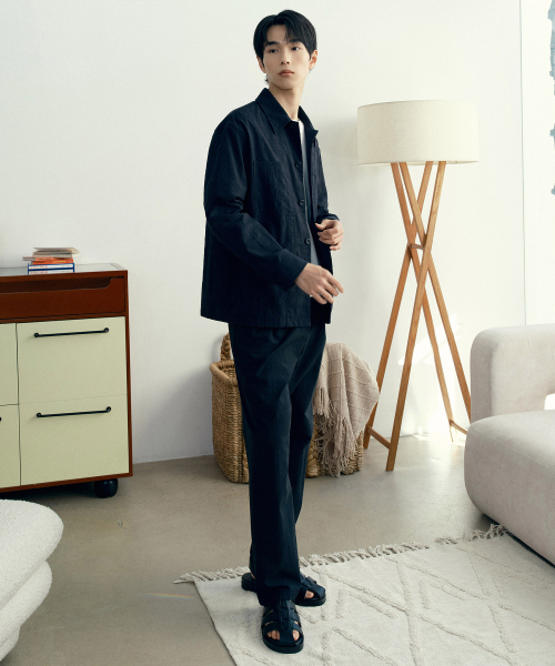 MINDBRIDGE（マインドブリッジ）の「[COUTURE]リネン混合シアサーカーグレンチェックシャツジャケット（シャツ/ブラウス・メンズ・ダークネイビー・100/105/110/95）」の7枚目の写真