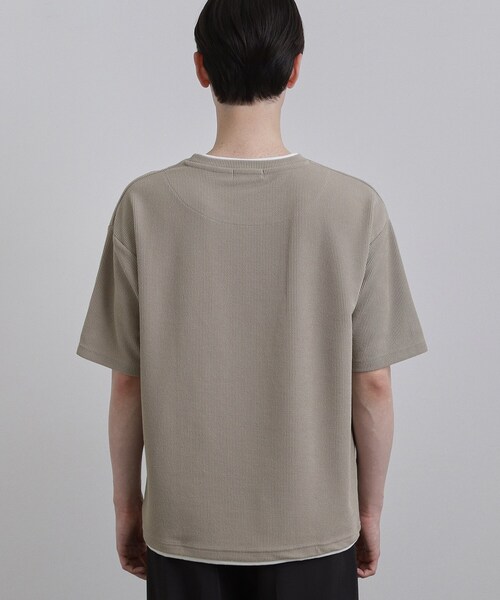 tk.TAKEO KIKUCHI（ティーケータケオキクチ）の「リブフェイクレイヤードTシャツ（Tシャツ/カットソー・メンズ・ナチュラル/ブラック/ライトブルー・03/02/04）」の18枚目の写真