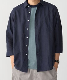 SHIPS: コットン リネン レギュラーカラー 7スリーブ シャツ
