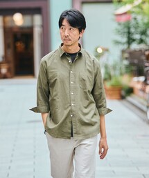 SHIPS: コットン リネン レギュラーカラー 7スリーブ シャツ