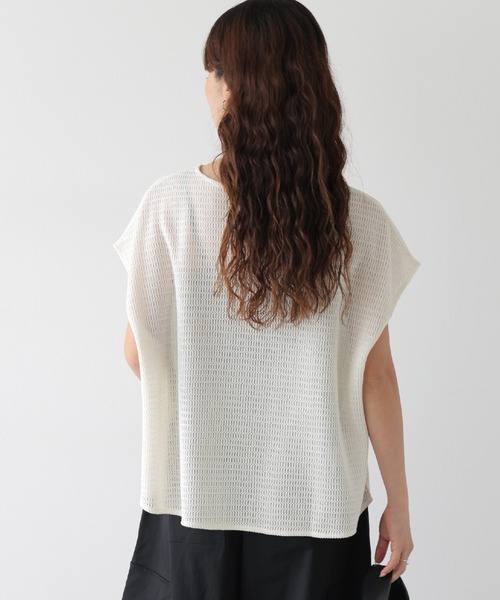 SUGAR BISKET（シュガービスケット）の「ワッフルニット メッシュ プルオーバー（Tシャツ/カットソー・レディース・ダークグレー/オフホワイト/ブラウン/ブラック・フリー）」の6枚目の写真