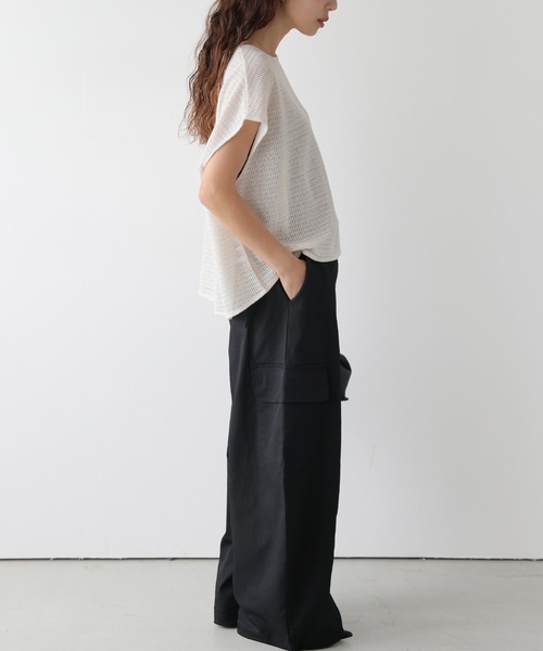 SUGAR BISKET（シュガービスケット）の「ワッフルニット メッシュ プルオーバー（Tシャツ/カットソー・レディース・ダークグレー/オフホワイト/ブラウン/ブラック・フリー）」の7枚目の写真