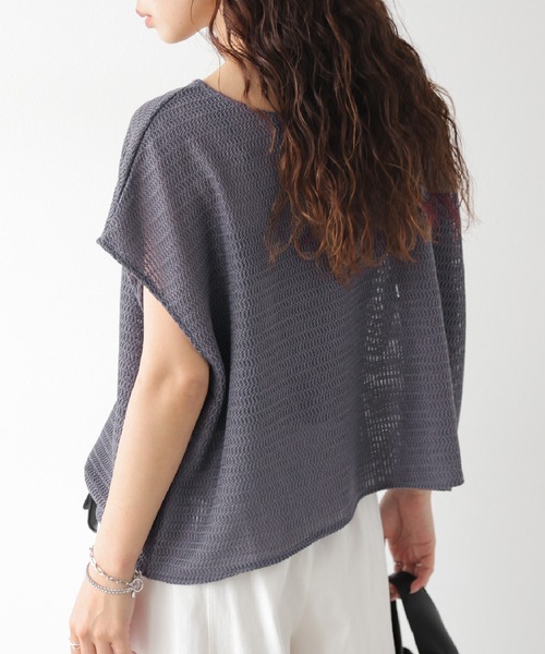 SUGAR BISKET（シュガービスケット）の「ワッフルニット メッシュ プルオーバー（Tシャツ/カットソー・レディース・ダークグレー/オフホワイト/ブラウン/ブラック・フリー）」の12枚目の写真