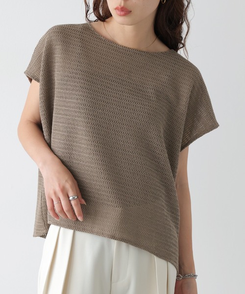 SUGAR BISKET（シュガービスケット）の「ワッフルニット メッシュ プルオーバー（Tシャツ/カットソー・レディース・ダークグレー/オフホワイト/ブラウン/ブラック・フリー）」の15枚目の写真