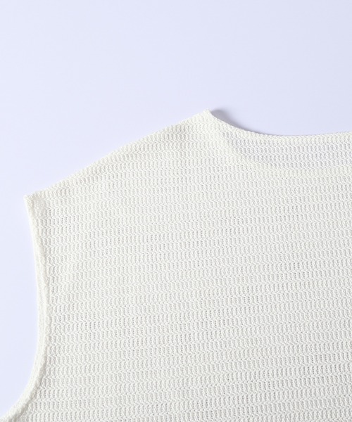 SUGAR BISKET（シュガービスケット）の「ワッフルニット メッシュ プルオーバー（Tシャツ/カットソー・レディース・ダークグレー/オフホワイト/ブラウン/ブラック・フリー）」の20枚目の写真