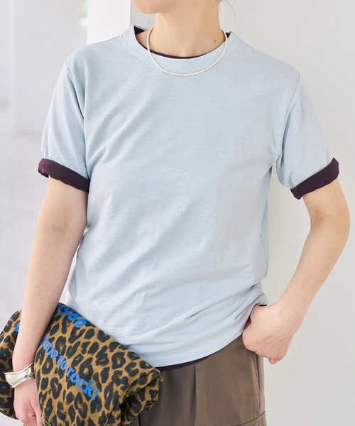 Spick & Span(スピックアンドスパン)の「《2枚セット / 別注》J.J.Mercer / ジェイジェイマーサー 2SET TEE(Tシャツ/カットソー・レディース・ピンク/サックスブルー/レッド/ネイビー・FREE)」の3枚目の写真