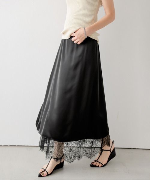 AMELY(エミリー)の「2WAYリバーシブル レーススカート(スカート・レディース・アイボリー/ブラウン/ブラック・フリー)」の3枚目の写真