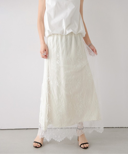 AMELY(エミリー)の「2WAYリバーシブル レーススカート(スカート・レディース・アイボリー/ブラウン/ブラック・フリー)」の12枚目の写真