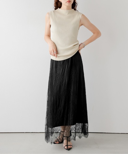 AMELY(エミリー)の「2WAYリバーシブル レーススカート(スカート・レディース・アイボリー/ブラウン/ブラック・フリー)」の4枚目の写真