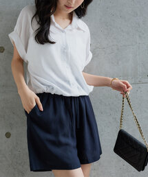 [ 2点セット ] ドロストシャツ・ショートパンツセットアップ