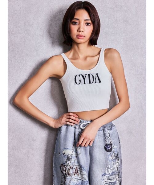 GYDA（ジェイダ）の「GYDA jacquardタンクニットトップス（タンクトップ・レディース・ブラック/オフホワイト/ベージュ/グレー・FREE）」の11枚目の写真