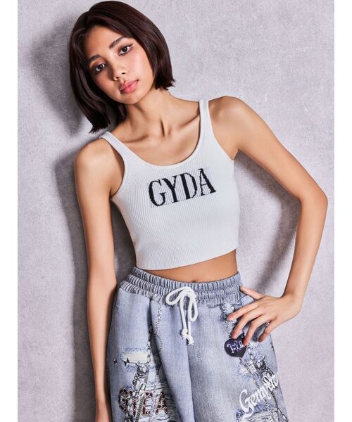 GYDA（ジェイダ）の「GYDA jacquardタンクニットトップス（タンクトップ・レディース・ブラック/オフホワイト/ベージュ/グレー・FREE）」の12枚目の写真
