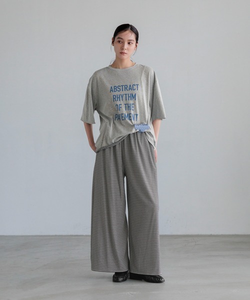 LOWRYS FARM（ローリーズファーム）の「ボーダーカットギャザーパンツ  1056895（その他パンツ・レディース・グレー/ホワイト×ブラック・FREE/SMALL）」の20枚目の写真