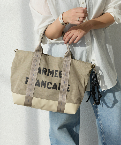 LUCEBER(ルースバー)の「《追加5》別注【LUCEBER/ルースバー】militaryショルダーBAG(トートバッグ・レディース・カーキ/ベージュ/ブラック/ブラウン・FREE)」の1枚目の写真
