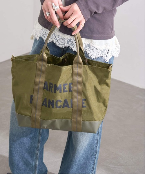 LUCEBER(ルースバー)の「《追加5》別注【LUCEBER/ルースバー】militaryショルダーBAG(トートバッグ・レディース・カーキ/ベージュ/ブラック/ブラウン・FREE)」の4枚目の写真