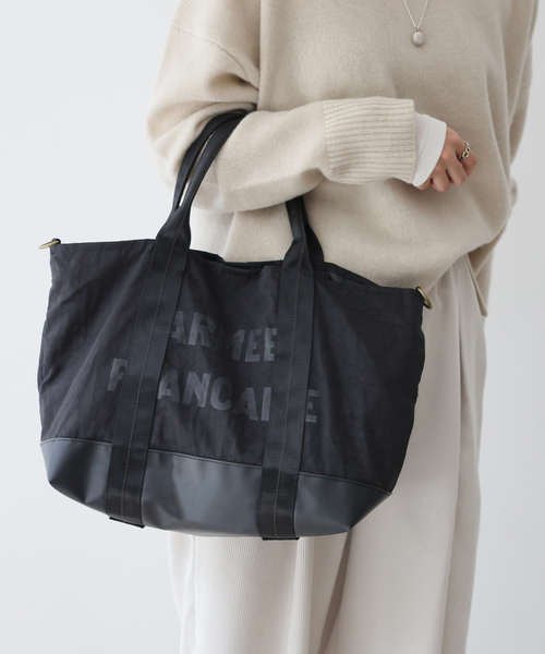 LUCEBER(ルースバー)の「《追加5》別注【LUCEBER/ルースバー】militaryショルダーBAG(トートバッグ・レディース・カーキ/ベージュ/ブラック/ブラウン・FREE)」の2枚目の写真