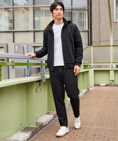 ikka(イッカ)の「ダブルフェイス鹿の子ジップパンツ【セットアップ対応】(その他パンツ・メンズ・グレー系その他/ブラック・S/M/L/XL)」の12枚目の写真