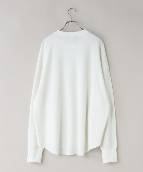 LOWRYS FARM(ローリーズファーム)の「UVカット・吸水速乾機能付【LFM(U)】DRYMIXワッフルヘンリーLS 1055039(Tシャツ/カットソー・メンズ・ブラック/グレー/アイボリー・MEDIUM/LARGE)」の4枚目の写真