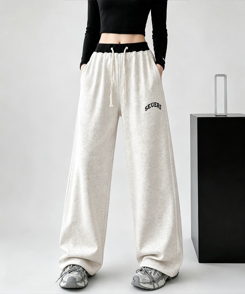 Miniministore(ミニミニストア)の「ワイドスウェットパンツ レディース韓国風(スウェットパンツ・レディース・ライトグレー/ブラック・M/L)」の21枚目の写真