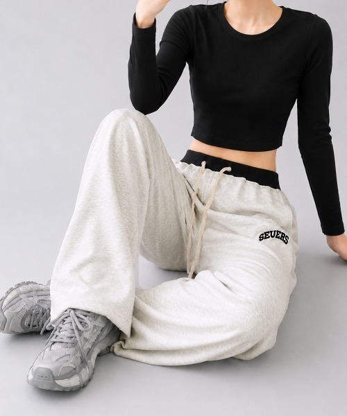 Miniministore(ミニミニストア)の「ワイドスウェットパンツ レディース韓国風(スウェットパンツ・レディース・ライトグレー/ブラック・M/L)」の19枚目の写真