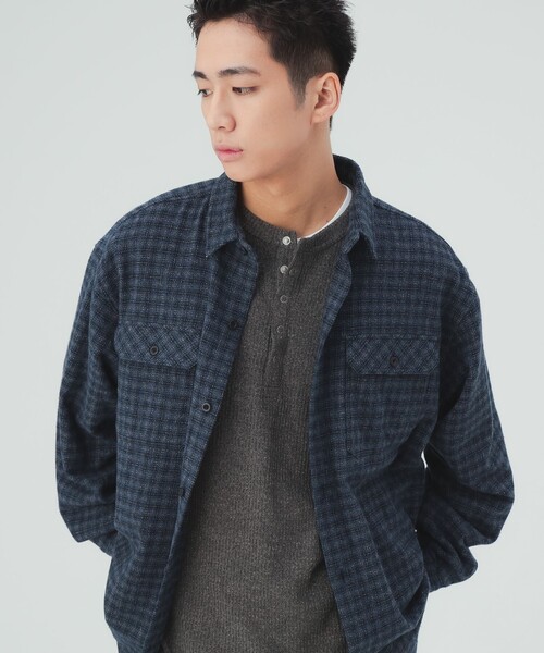 BEAMS HEART(ビームスハート)の「チェック ネルシャツ(シャツ/ブラウス・メンズ・ブラウン/ネイビー・SMALL/LARGE/MEDIUM)」の13枚目の写真