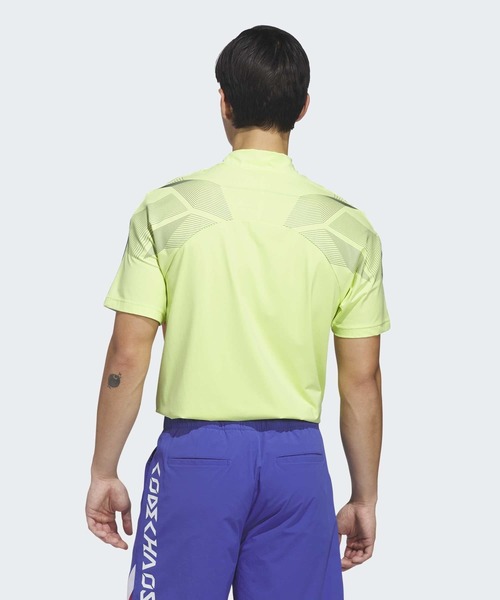 adidas(アディダス)の「コードカオス モックネック 半袖ポロシャツ【adidas Golf/アディダスゴルフ】(ポロシャツ・メンズ・イエロー・SMALL/MEDIUM/LARGE/X-LARGE/XX-LARGE)」の2枚目の写真