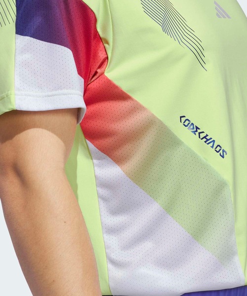 adidas(アディダス)の「コードカオス モックネック 半袖ポロシャツ【adidas Golf/アディダスゴルフ】(ポロシャツ・メンズ・イエロー・SMALL/MEDIUM/LARGE/X-LARGE/XX-LARGE)」の4枚目の写真