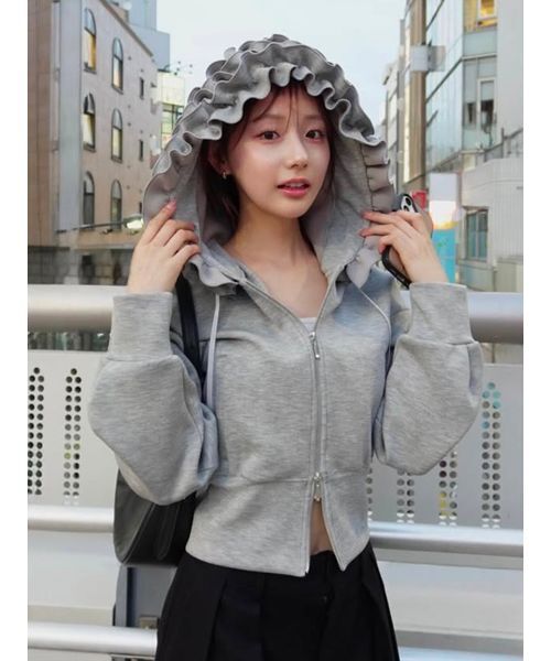 SNIDEL グレー パーカー ONE SIZE SNIDEL｜スナイデルのパーカー（グレー/灰色系）通販 - ZOZOTOWN