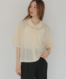 【CLEIO】透かし編みポロニット OPENWORK POLO KNIT