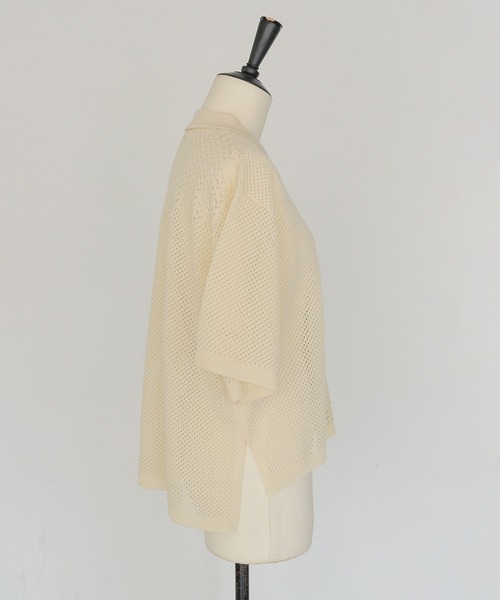 CLEIO(クレイオ)の「【CLEIO】透かし編みポロニット OPENWORK POLO KNIT(ニット/セーター・レディース・アイボリー/テラコッタ/カーキ/ブラック・FREE)」の20枚目の写真