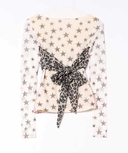 dollslutz（ドルズラッツ）の「【dollslutz】triple bow mesh top /【ﾄﾞﾙｽﾞﾗｯﾂ】トリプルリボンメッシュトップス（Tシャツ/カットソー・レディース・レオパード・FREE）」の11枚目の写真