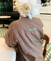 LAC-VERT | バック刺繍オーバーチェックシャツ／冷房対策(シャツ/ブラウス)