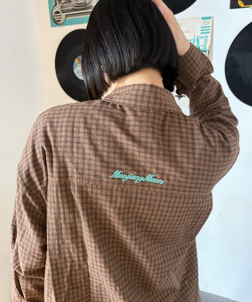 LAC-VERT(ラック・ヴェール)の「バック刺繍オーバーチェックシャツ/冷房対策(シャツ/ブラウス・レディース・グレー/レッド/ブラウン・FREE)」の19枚目の写真