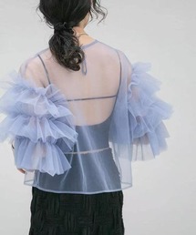 フリルスリーブシアーTOPS