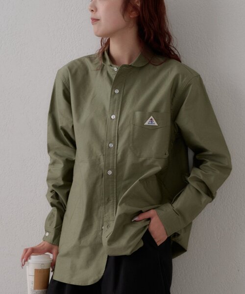 GEVACO(ゲバコ)の「【GEVACO】ショールカラー前開きポケットシャツ(シャツ/ブラウス・メンズ・オリーブ/ブラック・LARGE/MEDIUM)」の2枚目の写真