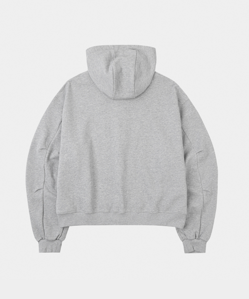 LETTERCOMO（レテルコモ）の「ヘビーウェイトクロップフードブルゾングレー（パーカー・レディース・グレー・MEDIUM/LARGE/X-LARGE）」の2枚目の写真