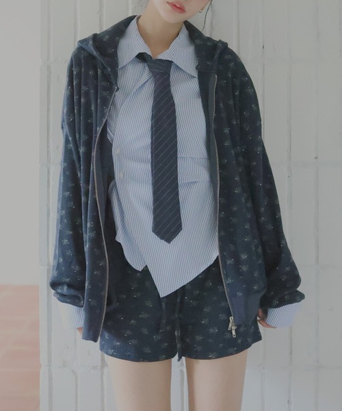 Mili affinity(ミリアフィニティー)の「ワッフル花柄ショートパンツ(その他パンツ・レディース・オフホワイト/グレー/ネイビー・FREE)」の20枚目の写真