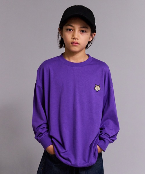 PAIRMANON STREET(ペアマノンストリート)の「【90-160cm】【綿100%】 吸水速乾 ワンポイント 刺繍 ロンT 長袖 Tシャツ 【PAIRMANON STREET】(Tシャツ/カットソー・キッズ・カーキ/ホワイト/ブラック/パープル/ブルー/ベージュ系その他/ネイビー・100/120/110/90/160/150/140/130)」の7枚目の写真
