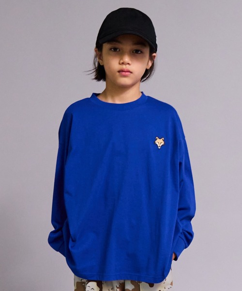 PAIRMANON STREET(ペアマノンストリート)の「【90-160cm】【綿100%】 吸水速乾 ワンポイント 刺繍 ロンT 長袖 Tシャツ 【PAIRMANON STREET】(Tシャツ/カットソー・キッズ・カーキ/ホワイト/ブラック/パープル/ブルー/ベージュ系その他/ネイビー・100/120/110/90/160/150/140/130)」の6枚目の写真