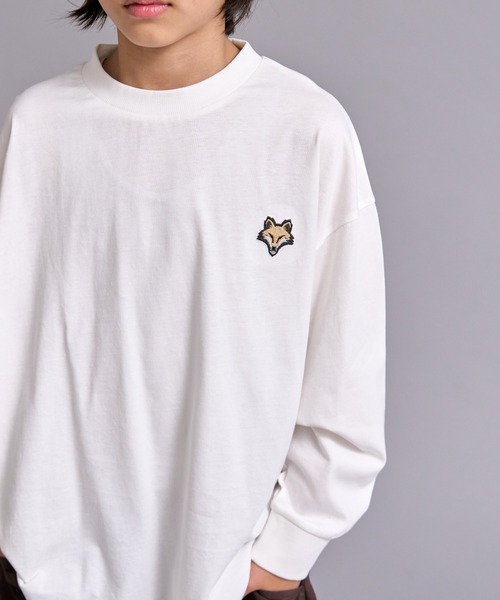 PAIRMANON STREET(ペアマノンストリート)の「【90-160cm】【綿100%】 吸水速乾 ワンポイント 刺繍 ロンT 長袖 Tシャツ 【PAIRMANON STREET】(Tシャツ/カットソー・キッズ・カーキ/ホワイト/ブラック/パープル/ブルー/ベージュ系その他/ネイビー・100/120/110/90/160/150/140/130)」の10枚目の写真