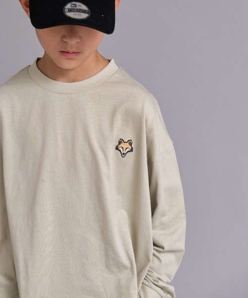 PAIRMANON STREET(ペアマノンストリート)の「【90-160cm】【綿100%】 吸水速乾 ワンポイント 刺繍 ロンT 長袖 Tシャツ 【PAIRMANON STREET】(Tシャツ/カットソー・キッズ・カーキ/ホワイト/ブラック/パープル/ブルー/ベージュ系その他/ネイビー・100/120/110/90/160/150/140/130)」の18枚目の写真