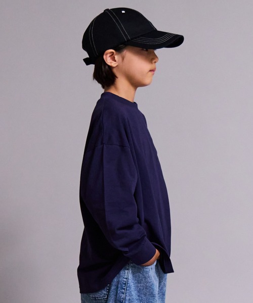PAIRMANON STREET(ペアマノンストリート)の「【90-160cm】【綿100%】 吸水速乾 ワンポイント 刺繍 ロンT 長袖 Tシャツ 【PAIRMANON STREET】(Tシャツ/カットソー・キッズ・カーキ/ホワイト/ブラック/パープル/ブルー/ベージュ系その他/ネイビー・100/120/110/90/160/150/140/130)」の22枚目の写真