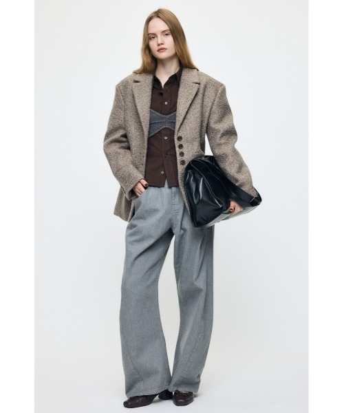 MOUSSY（マウジー）の「CURLY BOA OVER SIZED ジャケット（その他アウター・レディース・グレー/ベージュ・FREE）」の6枚目の写真