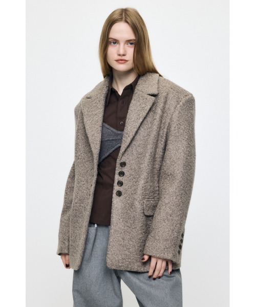 MOUSSY（マウジー）の「CURLY BOA OVER SIZED ジャケット（その他アウター・レディース・グレー/ベージュ・FREE）」の7枚目の写真