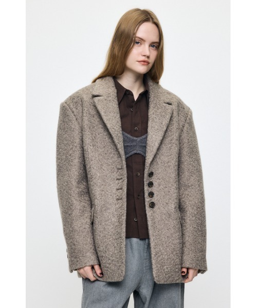 MOUSSY（マウジー）の「CURLY BOA OVER SIZED ジャケット（その他アウター・レディース・グレー/ベージュ・FREE）」の8枚目の写真