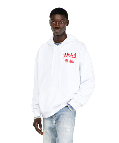 DIESEL（ディーゼル）の「メンズ プルオーバーパーカー S-BOXT-HOOD-AA2（スウェット・メンズ・グレー/ホワイト・X-LARGE/LARGE/SMALL/MEDIUM）」の2枚目の写真