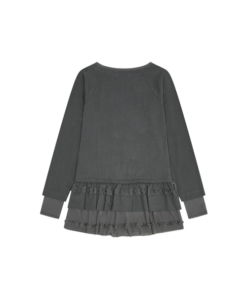 TUOMIO（トゥオミオ）の「FRILL LAYERED LONG SLEEVE [CHARCOAL]（Tシャツ/カットソー・レディース・その他・F）」の3枚目の写真